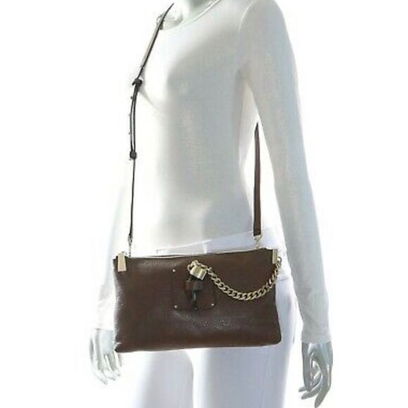 Michael Kors James Large Leather Clutch & Crossbody - Picture 1 of 13
